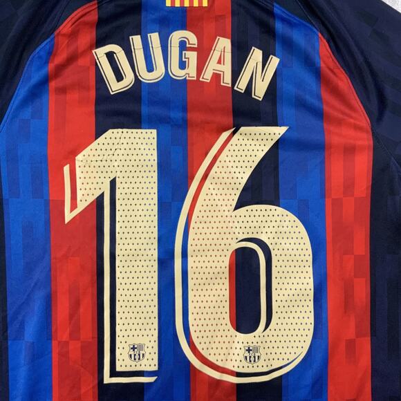 Nike FC Barcelona Jersey Mens Medium Blue Dugan #16 Home Soccer Futbol 2022-23 - Picture 8 of 10